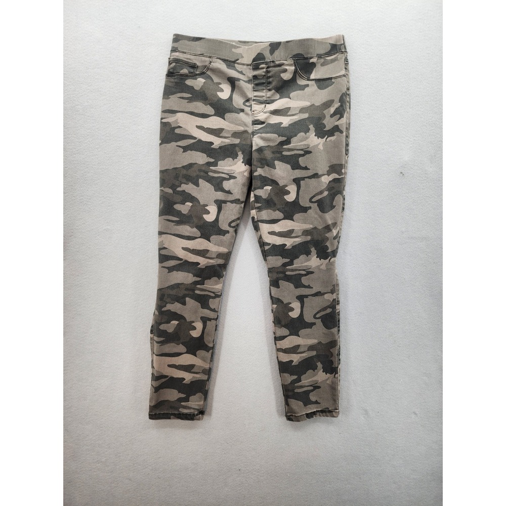 Soundstyle Lucy Camo Pull On Ankle Pants Platinum Stretch Slimming Camouflage L